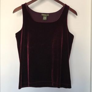 Maroon Velvet / Velour Sleeveless Top
